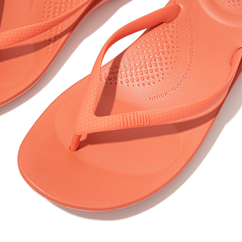 Fitflop Womens Flip-flops Coral Pink - Iqushion Ergonomic - TQ2785690